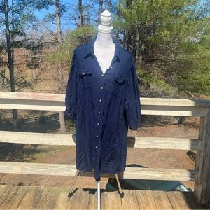 Speed Control Navy Button-Front Shirt